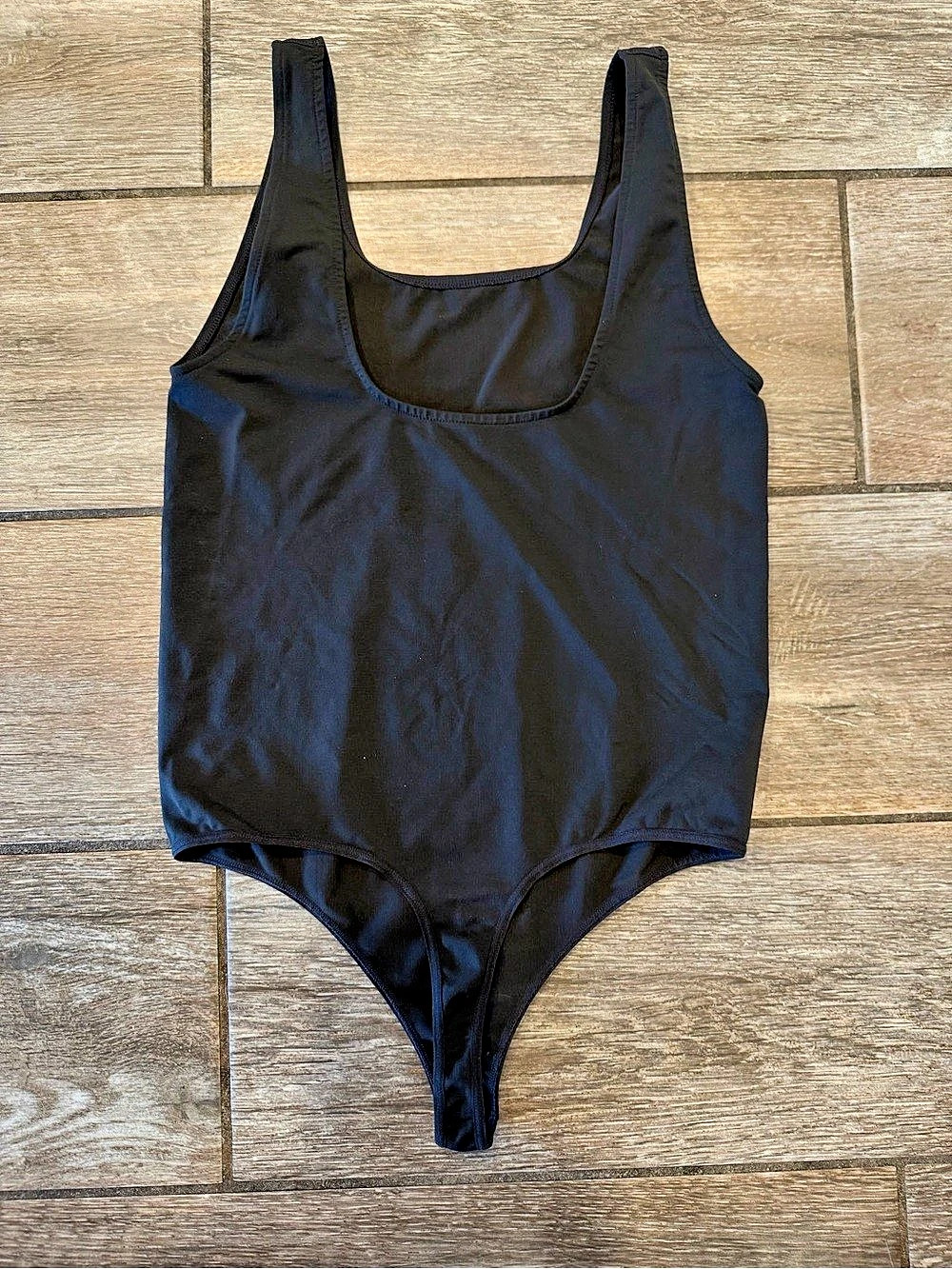 SKIMS Soft Smoothing Seamless Thong Bodysuit Black Large Like New